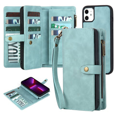 Funda de cuero con cremallera y cierre magnético desmontable para iPhone 11 Pro, iPhone 11 Pro Max, iPhone X/XS, iPhone XR, iPhone XS Max, iPhone 7 Plus/8 Plus