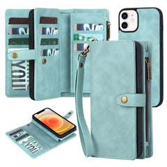Funda de cuero con cremallera y cierre magnético desmontable para iPhone 11 Pro, iPhone 11 Pro Max, iPhone X/XS, iPhone XR, iPhone XS Max, iPhone 7 Plus/8 Plus