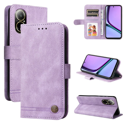 Skin Feel Life Tree Metal Button Leather Phone Case, For Realme 12, For Realme 12+, For Realme 12 Pro+, For Realme C67 4G Global