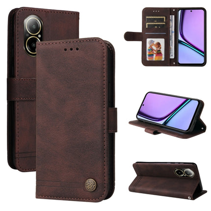 Skin Feel Life Tree Metal Button Leather Phone Case, For Realme 12, For Realme 12+, For Realme 12 Pro+, For Realme C67 4G Global