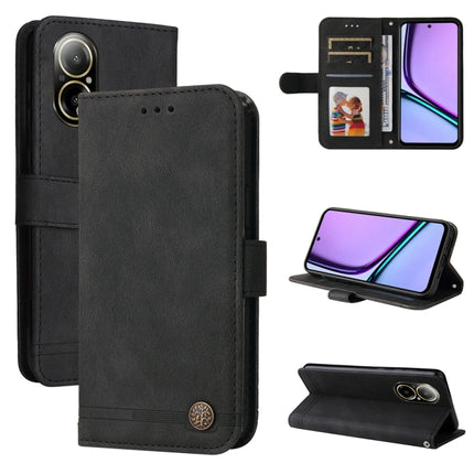 Skin Feel Life Tree Metal Button Leather Phone Case, For Realme 12, For Realme 12+, For Realme 12 Pro+, For Realme C67 4G Global