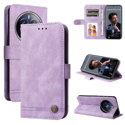 Skin Feel Life Tree Metal Button Leather Phone Case, For Realme 12, For Realme 12+, For Realme 12 Pro+, For Realme C67 4G Global
