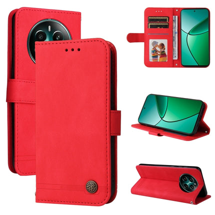 Skin Feel Life Tree Metal Button Leather Phone Case, For Realme 12, For Realme 12+, For Realme 12 Pro+, For Realme C67 4G Global