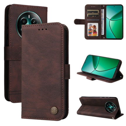 Skin Feel Life Tree Metal Button Leather Phone Case, For Realme 12, For Realme 12+, For Realme 12 Pro+, For Realme C67 4G Global