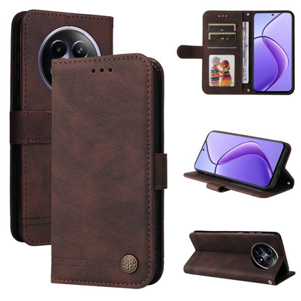 Skin Feel Life Tree Metal Button Leather Phone Case, For Realme 12, For Realme 12+, For Realme 12 Pro+, For Realme C67 4G Global
