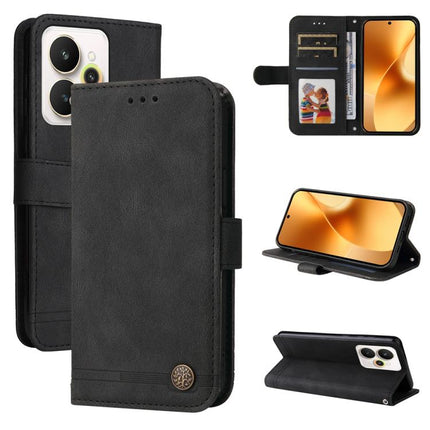 Skin Feel Life Tree Metal Button Leather Phone Case, For Realme 15T 5G, For Realme Narzo 80 Lite 4G / C71 India, For Realme 15 5G / Realme 15 Pro 5G, For Realme C71 4G / C75 4G / 5G / 14x