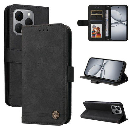 Skin Feel Life Tree Metal Button Leather Phone Case, For Realme 15T 5G, For Realme Narzo 80 Lite 4G / C71 India, For Realme 15 5G / Realme 15 Pro 5G, For Realme C71 4G / C75 4G / 5G / 14x