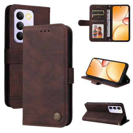 Skin Feel Life Tree Metal Button Leather Phone Case, For Realme 16 Pro+ 5G, For Realme 16 Pro 5G, For Realme 15x 5G India / Realme C85 5G, For Realme C85 Pro 4G