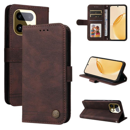 Skin Feel Life Tree Metal Button Leather Phone Case, For Realme 16 Pro+ 5G, For Realme 16 Pro 5G, For Realme 15x 5G India / Realme C85 5G, For Realme C85 Pro 4G