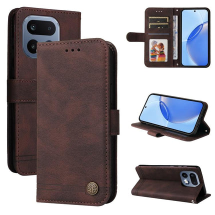 Skin Feel Life Tree Metal Button Leather Phone Case, For Realme 16 Pro+ 5G, For Realme 16 Pro 5G, For Realme 15x 5G India / Realme C85 5G, For Realme C85 Pro 4G