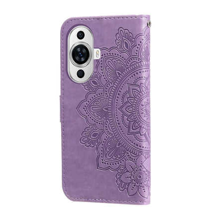 Seven-petal Flowers Embossing Leather Phone Case, For Huawei nova 11