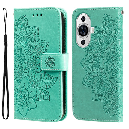 Seven-petal Flowers Embossing Leather Phone Case, For Huawei nova 11