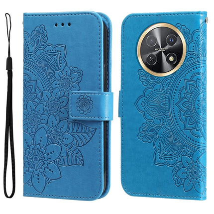 Seven-petal Flowers Embossing Leather Phone Case, For Huawei Mate 60 Pro, For Huawei Enjoy 60X, For Huawei nova 11 Pro, For Huawei nova 11