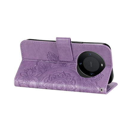 Seven-petal Flowers Embossing Leather Phone Case, For Huawei Mate 60 Pro, For Huawei Enjoy 60X, For Huawei nova 11 Pro, For Huawei nova 11