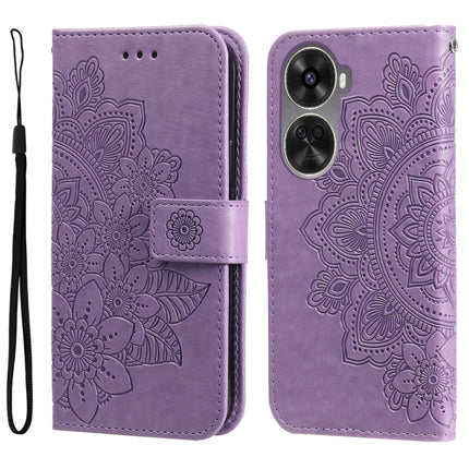 Seven-petal Flowers Embossing Leather Phone Case, For Huawei Enjoy 70, For Huawei nova 11 SE, For Huawei nova 12 Pro, For Huawei Mate 60