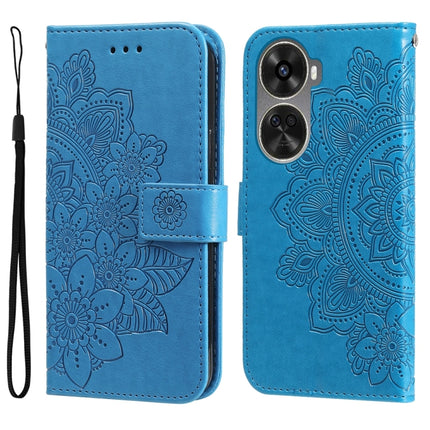 Seven-petal Flowers Embossing Leather Phone Case, For Huawei Enjoy 70, For Huawei nova 11 SE, For Huawei nova 12 Pro, For Huawei Mate 60