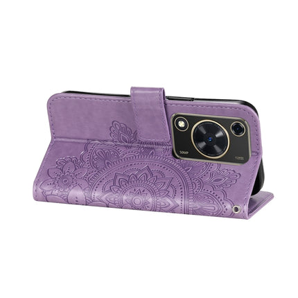 Seven-petal Flowers Embossing Leather Phone Case, For Huawei Enjoy 70, For Huawei nova 11 SE, For Huawei nova 12 Pro, For Huawei Mate 60