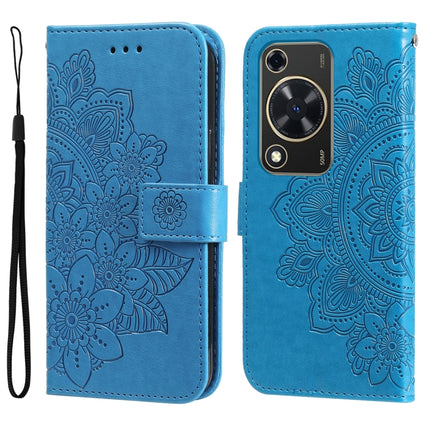 Seven-petal Flowers Embossing Leather Phone Case, For Huawei Enjoy 70, For Huawei nova 11 SE, For Huawei nova 12 Pro, For Huawei Mate 60