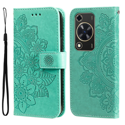 Seven-petal Flowers Embossing Leather Phone Case, For Huawei Enjoy 70, For Huawei nova 11 SE, For Huawei nova 12 Pro, For Huawei Mate 60
