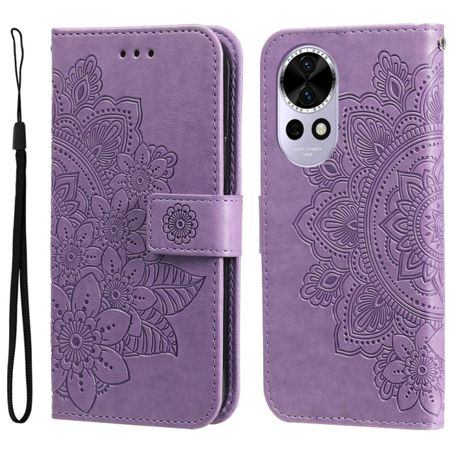Seven-petal Flowers Embossing Leather Phone Case, For Huawei Enjoy 70 Pro, For Huawei Enjoy 70, For Huawei nova 11 SE, For Huawei nova 12 Pro