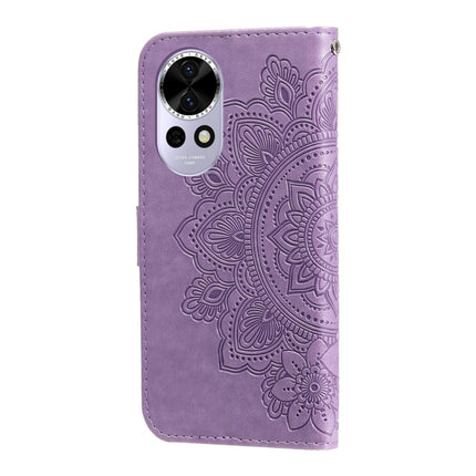 Seven-petal Flowers Embossing Leather Phone Case, For Huawei Enjoy 70 Pro, For Huawei Enjoy 70, For Huawei nova 11 SE, For Huawei nova 12 Pro