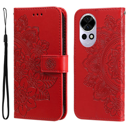 Seven-petal Flowers Embossing Leather Phone Case, For Huawei Enjoy 70 Pro, For Huawei Enjoy 70, For Huawei nova 11 SE, For Huawei nova 12 Pro