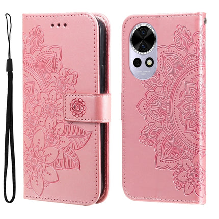 Seven-petal Flowers Embossing Leather Phone Case, For Huawei Enjoy 70 Pro, For Huawei Enjoy 70, For Huawei nova 11 SE, For Huawei nova 12 Pro