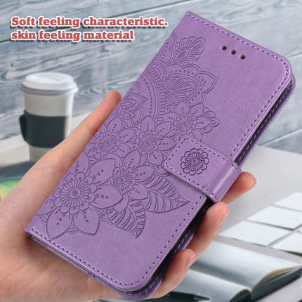 Seven-petal Flowers Embossing Leather Phone Case, For Huawei Mate 60, For Huawei Mate 60 Pro, For Huawei Enjoy 60X, For Huawei nova 11 Pro