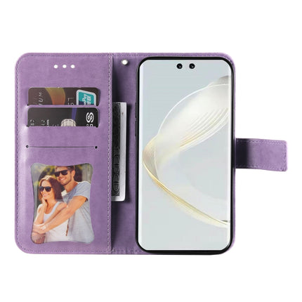 Seven-petal Flowers Embossing Leather Phone Case, For Huawei Mate 60, For Huawei Mate 60 Pro, For Huawei Enjoy 60X, For Huawei nova 11 Pro