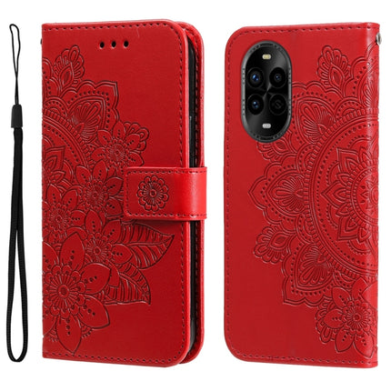 Seven-petal Flowers Embossing Leather Phone Case, For Huawei Enjoy 80, For Huawei nova 13 Pro, For Huawei nova 13 / nova 12, For Huawei Enjoy 70 Pro