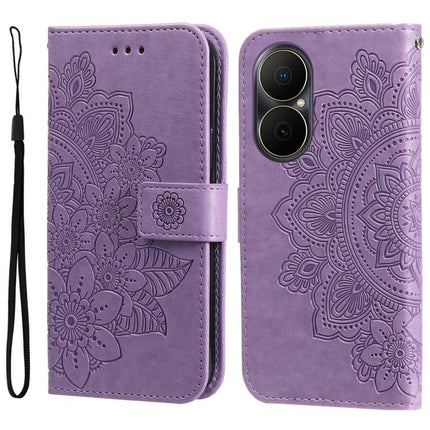 Seven-petal Flowers Embossing Leather Phone Case, For Huawei Enjoy 80, For Huawei nova 13 Pro, For Huawei nova 13 / nova 12, For Huawei Enjoy 70 Pro