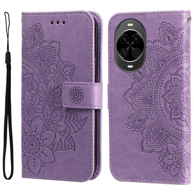 Seven-petal Flowers Embossing Leather Phone Case, For Huawei nova 14, For Huawei Enjoy 80, For Huawei nova 13 Pro, For Huawei nova 13 / nova 12