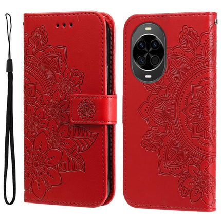 Seven-petal Flowers Embossing Leather Phone Case, For Huawei Mate 70 Air 5G, For Huawei nova 14 Lite, For Huawei Maimang 40 5G, For Huawei nova 14
