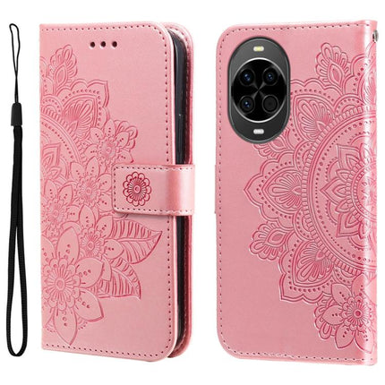 Seven-petal Flowers Embossing Leather Phone Case, For Huawei Mate 70 Air 5G, For Huawei nova 14 Lite, For Huawei Maimang 40 5G, For Huawei nova 14