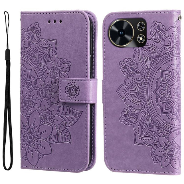 Seven-petal Flowers Embossing Leather Phone Case, For Huawei nova 14, For Huawei Enjoy 80, For Huawei nova 13 Pro, For Huawei nova 13 / nova 12