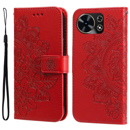 Seven-petal Flowers Embossing Leather Phone Case, For Huawei Mate 70 Air 5G, For Huawei nova 14 Lite, For Huawei Maimang 40 5G, For Huawei nova 14