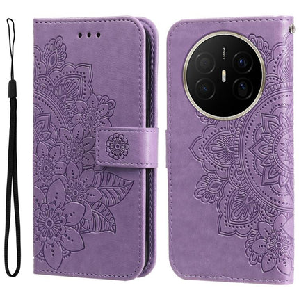 Seven-petal Flowers Embossing Leather Phone Case, For Huawei Mate 70 Air 5G, For Huawei nova 14 Lite, For Huawei Maimang 40 5G, For Huawei nova 14