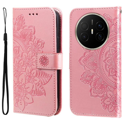 Seven-petal Flowers Embossing Leather Phone Case, For Huawei Mate 70 Air 5G, For Huawei nova 14 Lite, For Huawei Maimang 40 5G, For Huawei nova 14