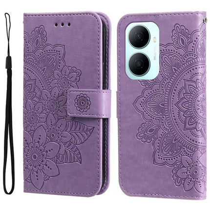 Seven-petal Flowers Embossing Leather Phone Case, For Huawei nova 16, For Huawei Enjoy 90 Pro Max 5G, For Huawei Enjoy 90 / Enjoy 90 Plus 5G, For Huawei Enjoy 80 Plus
