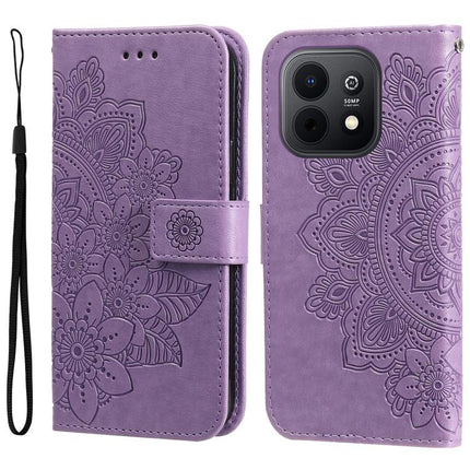 Seven-petal Flowers Embossing Leather Phone Case, For Huawei nova 16, For Huawei Enjoy 90 Pro Max 5G, For Huawei Enjoy 90 / Enjoy 90 Plus 5G, For Huawei Enjoy 80 Plus