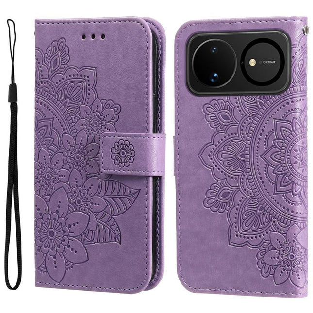 Seven-petal Flowers Embossing Leather Phone Case, For Huawei nova 16, For Huawei Enjoy 90 Pro Max 5G, For Huawei Enjoy 90 / Enjoy 90 Plus 5G, For Huawei Enjoy 80 Plus