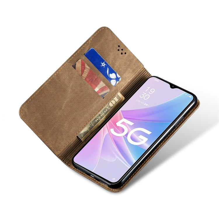 Denim Texture Casual Style Horizontal Flip Leather Case