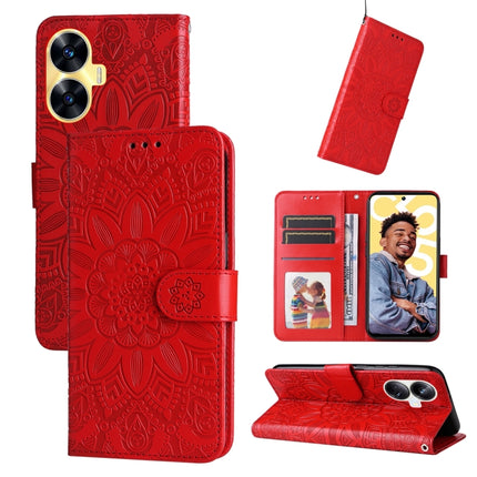 Embossed Sunflower Leather Phone Case, For Realme 11 Pro / 11 Pro+, For Realme C65 4G, For Realme C55, For Realme GT Neo 5 5G / GT3