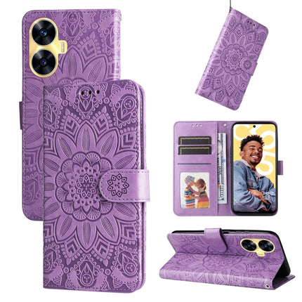 Embossed Sunflower Leather Phone Case, For Realme 11 Pro / 11 Pro+, For Realme C65 4G, For Realme C55, For Realme GT Neo 5 5G / GT3