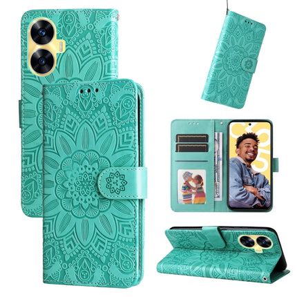Embossed Sunflower Leather Phone Case, For Realme 11 Pro / 11 Pro+, For Realme C65 4G, For Realme C55, For Realme GT Neo 5 5G / GT3
