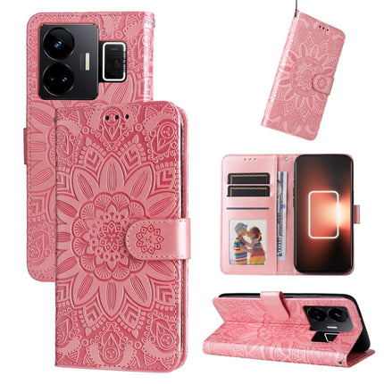 Embossed Sunflower Leather Phone Case, For Realme 11 Pro / 11 Pro+, For Realme C65 4G, For Realme C55, For Realme GT Neo 5 5G / GT3