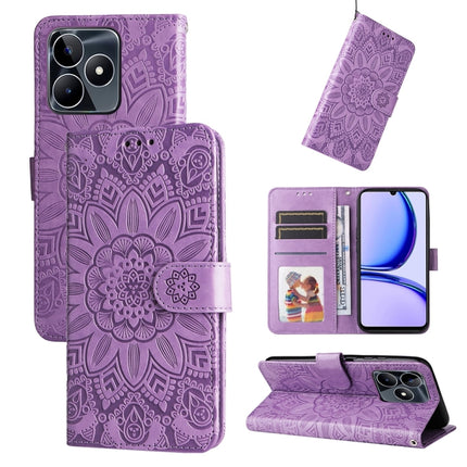Embossed Sunflower Leather Phone Case, For Realme C67 Global / 11 5G Taiwan Version, For Realme 11 4G Global, For Realme C53 / Narzo N53, For Realme 11
