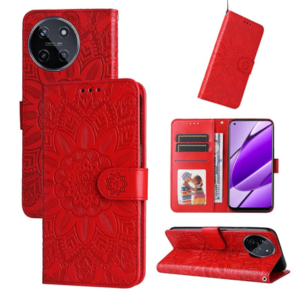 Embossed Sunflower Leather Phone Case, For Realme C67 Global / 11 5G Taiwan Version, For Realme 11 4G Global, For Realme C53 / Narzo N53, For Realme 11