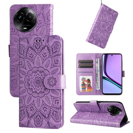 Embossed Sunflower Leather Phone Case, For Realme C67 Global / 11 5G Taiwan Version, For Realme 11 4G Global, For Realme C53 / Narzo N53, For Realme 11