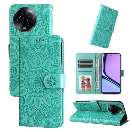 Embossed Sunflower Leather Phone Case, For Realme C67 Global / 11 5G Taiwan Version, For Realme 11 4G Global, For Realme C53 / Narzo N53, For Realme 11
